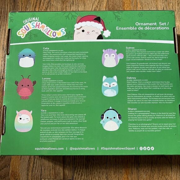 Original Squishmallows Christmas Ornament 6 Piece Set - Picture 2 of 6